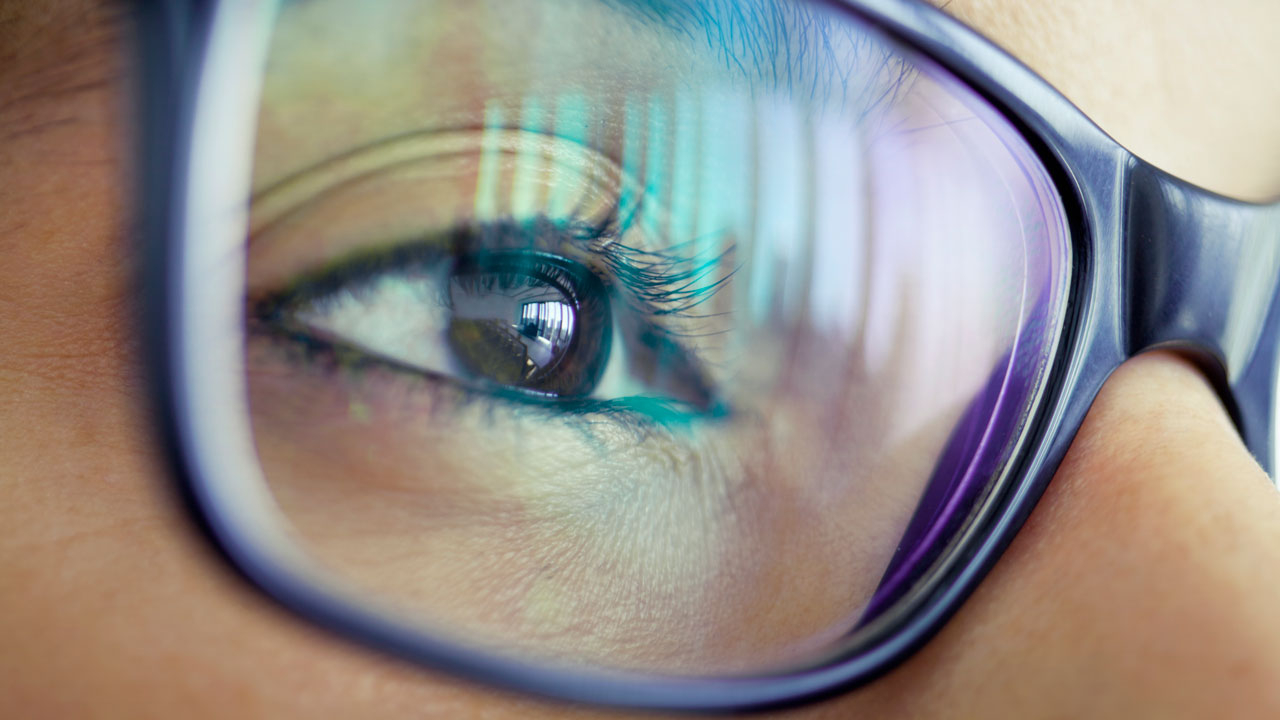 Woman with glasses close up